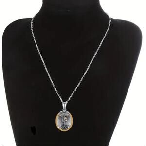 St. Michael Sword Necklace Archangel Silver & Gold Anniversary Birthday Gift